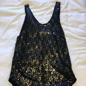 Talula Black Sequin Tank Top